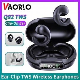 Q92 TWS Wireless Headset Clip On Ear Bluetooth Earphone With Mic Touch Ear-Clip Earring Earbuds Hifi Bass Sport Music Headphones
