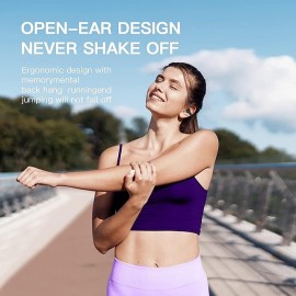 Wireless Ear Clip Bone Conduction Headphones Headset Clip On Open Ear Earbuds Bone Conduction Earbuds Head Set Workout Cycling Running Work Headphones Bone Conducting Induction Earphones
