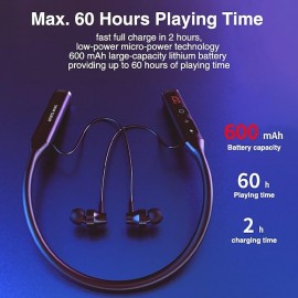 3 In1 Bluetooth 5.0 Earphone Wireless Bluetooth Headset with Microphone Magnetic Neckband Earphones Waterproof Sports In-ear Headphone Support TF Card FM Mode
