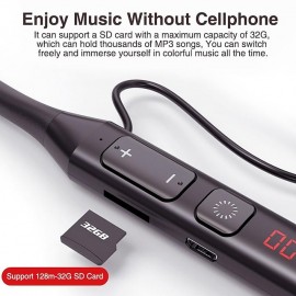 3 In1 Bluetooth 5.0 Earphone Wireless Bluetooth Headset with Microphone Magnetic Neckband Earphones Waterproof Sports In-ear Headphone Support TF Card FM Mode
