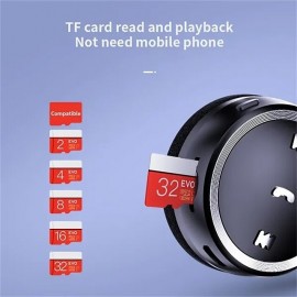 Wireless Bluetooth Headset Flexible Ear Cover Headphone Stereo Earphone Support TF Card MP3 Player Over Ear Headset

