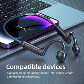 KS-15 Bone Conduction Bluetooth Headphone Sports Earphone Waterproof Wireless Headset With Mic Ear-hook TWS Bass Hifi Stereo
