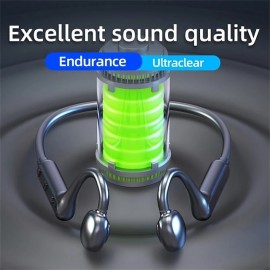 KS-15 Bone Conduction Bluetooth Headphone Sports Earphone Waterproof Wireless Headset With Mic Ear-hook TWS Bass Hifi Stereo

