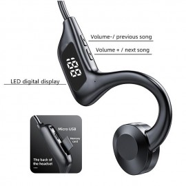 Sports Headphones Bone Conduction Earphones Wireless Bluetooth 5.2 Waterproof  Noise Reduction Headsets Mic MP3 Support SD Card
