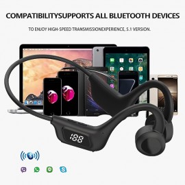 Sports Headphones Bone Conduction Earphones Wireless Bluetooth 5.2 Waterproof  Noise Reduction Headsets Mic MP3 Support SD Card
