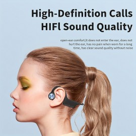Bone Conduction HeadphonesWireless Open-Ear Headphones With Built-in Mic IPX7 Waterproof Sport Headset For Running Cycling Workout Gym
