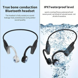 Bone Conduction HeadphonesWireless Open-Ear Headphones With Built-in Mic IPX7 Waterproof Sport Headset For Running Cycling Workout Gym

