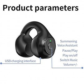 1PC Painless Wear Ear-clip Single Ear Earphone Wireless Bluetooth5.3 Earbuds with Microphone

