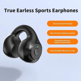 1PC Painless Wear Ear-clip Single Ear Earphone Wireless Bluetooth5.3 Earbuds with Microphone
