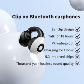 1PC Painless Wear Ear-clip Single Ear Earphone Wireless Bluetooth5.3 Earbuds with Microphone
