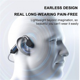 Wireless Bone Conduction TWS Audio Headphones Ear Mounted Sports Headphones Wireless Connection Sporty Waterproof Earless Design Long Battery Life Light Weight And Easy To Wear
