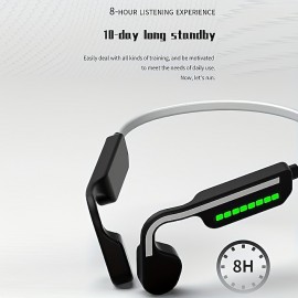 Wireless Bone Conduction TWS Audio Headphones Ear Mounted Sports Headphones Wireless Connection Sporty Waterproof Earless Design Long Battery Life Light Weight And Easy To Wear
