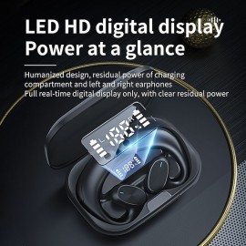 Bluetooth Headset Digital Display In-ear Hanging Ear External Sound To Ear With Charging Box Business Models Earphones
