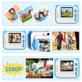 Children's Instant Print Camera 32G With Thermal Printer Kids Digital Photo Camera Girl's Toy Child Camera Video Boy's Birthday Christmas Gift
