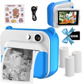 Children's Instant Print Camera 32G With Thermal Printer Kids Digital Photo Camera Girl's Toy Child Camera Video Boy's Birthday Christmas Gift
