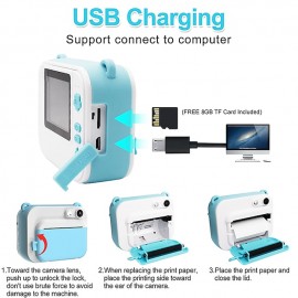 Children's Instant Print Camera 32G With Thermal Printer Kids Digital Photo Camera Girl's Toy Child Camera Video Boy's Birthday Christmas Gift
