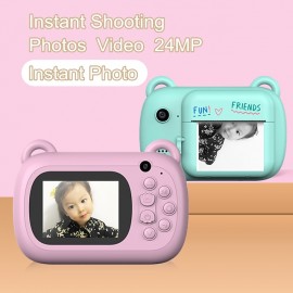 Kids Instant Printing Camera Mini Digital Camera With HD Video Recording Dual Lens Thermal Photo Paper Christmas Gift Boys Girls
