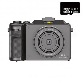 Vlogging Camera 4K 48MP Digital Camera with WiFi Free 32G TF Card & Hand Strap Auto Focus & Anti-Shake Built-in 7 Color Filters Face Detect 3'' IPS Screen 140Wide Angle 18X Digital Zoom
