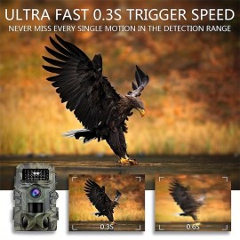 Outdoor Hunting Camera 2.7K HD 2.0 Inch Screen Wide-angle IP66 Waterproof Camera With Infrared Night Vision Used For Animal Monitoring And Garden Guarding (Battery Not Included)
