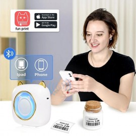Mini Portable Printer Thermal Printing Sticker Wireless Inkless Mini Pocket Printer Self-adhesive Label Printer Photo Printer

