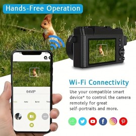 Digital Camera 4K 56MP 3.0Inch Screen Vlogging Camera Supports 16x Digital Zoom And Autofocus Portable Cameras With For Beginner
