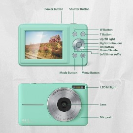 Digital Camera 1080P 44MP Vlogging Camera with LCD Screen 16X Zoom Compact Portable Mini Rechargeable Camera Gifts for Students Teens Adults Girls Boys
