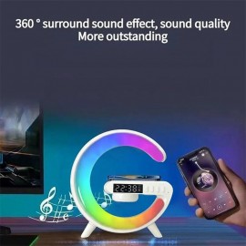Large G Lamp Smart Light Bluetooth Speaker Music Rhythm Pickup Clock Alarm Clock APP Control Wireless Charger Atmosphere Lights
