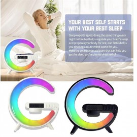 Large G Lamp Smart Light Bluetooth Speaker Music Rhythm Pickup Clock Alarm Clock APP Control Wireless Charger Atmosphere Lights
