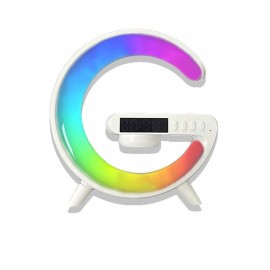 Large G Lamp Smart Light Bluetooth Speaker Music Rhythm Pickup Clock Alarm Clock APP Control Wireless Charger Atmosphere Lights
