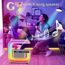 Big G3 Bluetooth Speaker Clock Display 15W Wireless Charging Desktop Home Decor Colorful Atmosphere Light Creative Gift for Child
