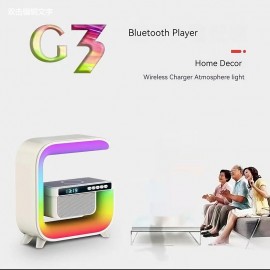 Big G3 Bluetooth Speaker Clock Display 15W Wireless Charging Desktop Home Decor Colorful Atmosphere Light Creative Gift for Child
