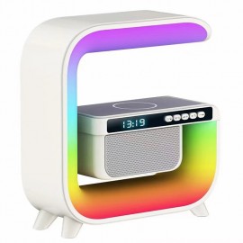 Big G3 Bluetooth Speaker Clock Display 15W Wireless Charging Desktop Home Decor Colorful Atmosphere Light Creative Gift for Child

