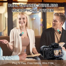 Wireless Lavalier Microphone For Dslr Camera Camcorder Smartphone And Tablet For Youtube Gift For Birthday/Easter/President's Day/Boy/Girlfriends
