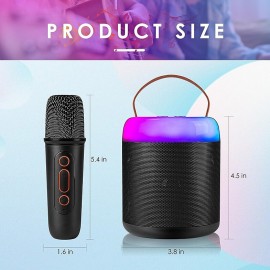 Mini Karaoke Machine with 1 Wireless Microphones for Kids Adults Portable Bluetooth Speaker Toy for Girls and Boys 2 4 5 6 7 8 9 10 12 Year Old Girl Birthday Gift Home Party Ideas
