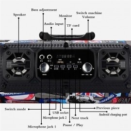 New USB /AUX/ TF Card Phone PC Subwoofer Speakerphone Wireless Bluetooth Portable Speaker Surround Stereo Outdoor Speaker
