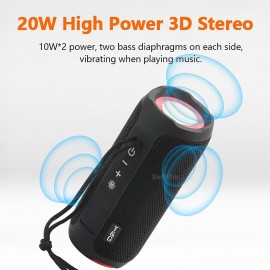 TG227 Portable Bluetooth Speaker Wireless Bass Subwoofer Waterproof Outdoor Column Boombox Music Center FM TFStereo Loudspeaker
