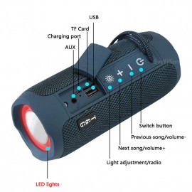 TG227 Portable Bluetooth Speaker Wireless Bass Subwoofer Waterproof Outdoor Column Boombox Music Center FM TFStereo Loudspeaker
