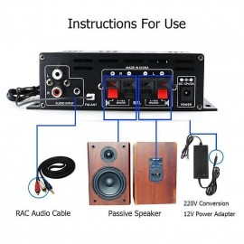 High Quality 1 Set 800W 2 Channel BT Mini HIFI Power Amplifier Audio Stereo Amp Home Car FM

