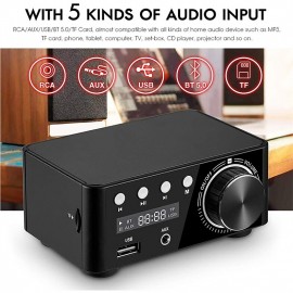Bluetooth Digital Mini Amplifier 50WX2 Power Amplifier Board Bluetooth-compatible TPA3116 Receiver Stereo 12V Home Car Audio Amp USB U-disK TF Music Card Player
