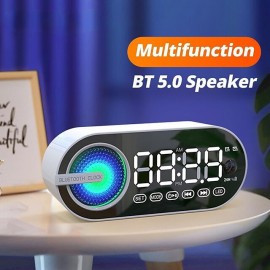 Wireless Speaker Small Stereo With Clock And Alarm Clock With Human Body Sensing Home Outdoor Portable Mini High Volume Small 3d Surround Overweight Subwoofer Car Carry-on Card With High Sound Quality
