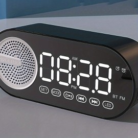 Wireless Speaker Small Stereo With Clock And Alarm Clock With Human Body Sensing Home Outdoor Portable Mini High Volume Small 3d Surround Overweight Subwoofer Car Carry-on Card With High Sound Quality
