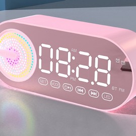 Wireless Speaker Small Stereo With Clock And Alarm Clock With Human Body Sensing Home Outdoor Portable Mini High Volume Small 3d Surround Overweight Subwoofer Car Carry-on Card With High Sound Quality
