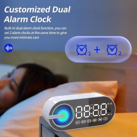 Wireless Speaker Small Stereo With Clock And Alarm Clock With Human Body Sensing Home Outdoor Portable Mini High Volume Small 3d Surround Overweight Subwoofer Car Carry-on Card With High Sound Quality
