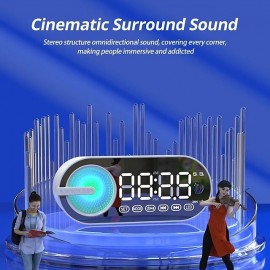 Wireless Speaker Small Stereo With Clock And Alarm Clock With Human Body Sensing Home Outdoor Portable Mini High Volume Small 3d Surround Overweight Subwoofer Car Carry-on Card With High Sound Quality
