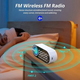 Wireless Speaker Small Stereo With Clock And Alarm Clock With Human Body Sensing Home Outdoor Portable Mini High Volume Small 3d Surround Overweight Subwoofer Car Carry-on Card With High Sound Quality
