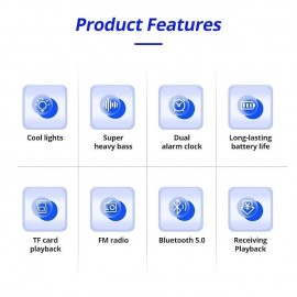 Wireless Speaker Small Stereo With Clock And Alarm Clock With Human Body Sensing Home Outdoor Portable Mini High Volume Small 3d Surround Overweight Subwoofer Car Carry-on Card With High Sound Quality
