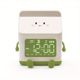 Milk box alarm clock for children's sleep training creative electronic clock silent bedside wake-up alarm clock countdown function
