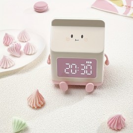 Milk box alarm clock for children's sleep training creative electronic clock silent bedside wake-up alarm clock countdown function
