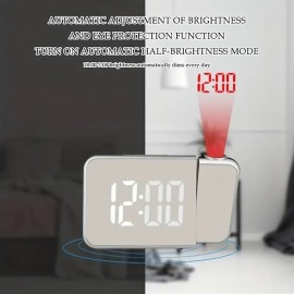 Digital Projection Alarm Clock For Bedroom Large LED Alarm Clock With 180 Projector On Ceiling Wall Projection Dimmer
