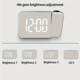 Digital Projection Alarm Clock For Bedroom Large LED Alarm Clock With 180 Projector On Ceiling Wall Projection Dimmer
